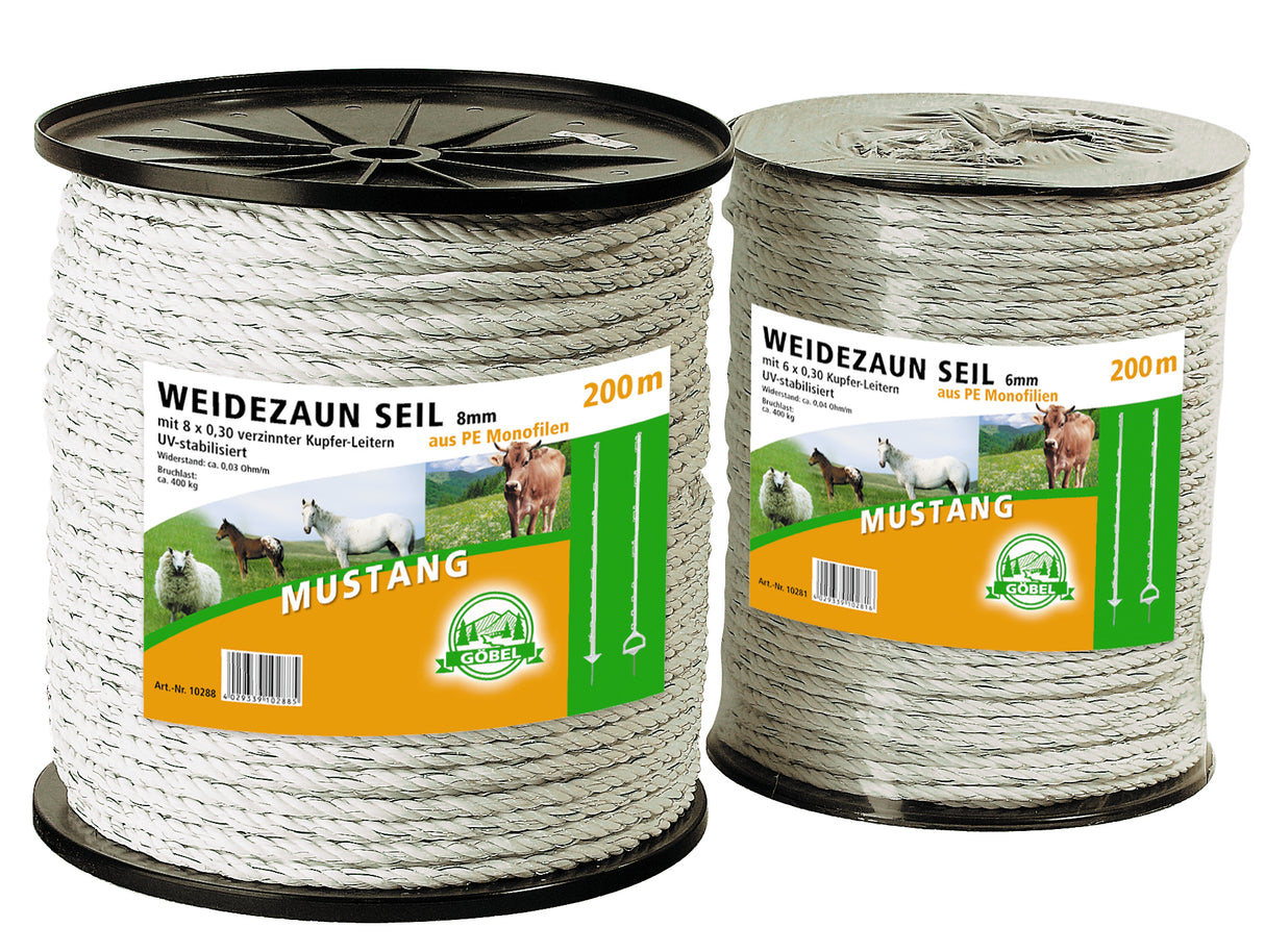 Elektroseil Mustang aus PE Monofilen 6mm 200m