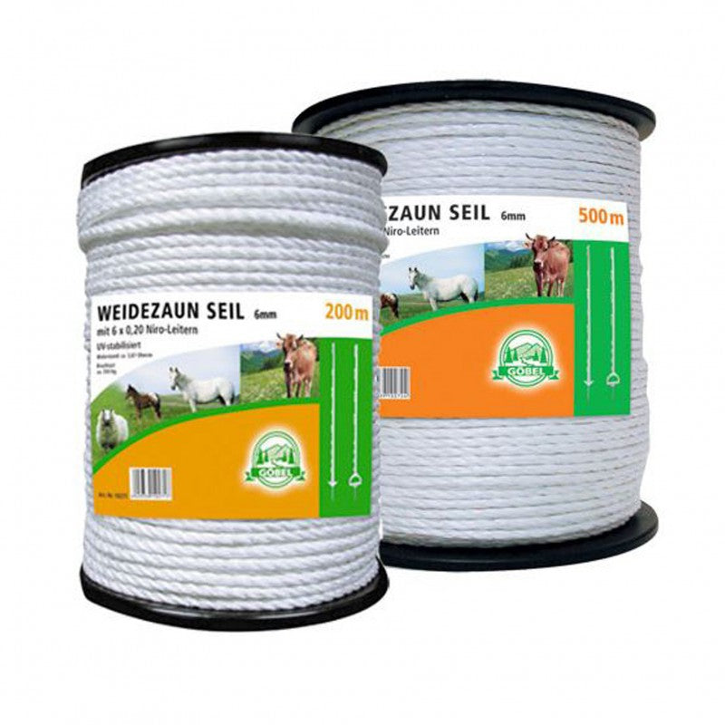 Elektroseil 500m weiß 6mm 6 x 0,20 Niro