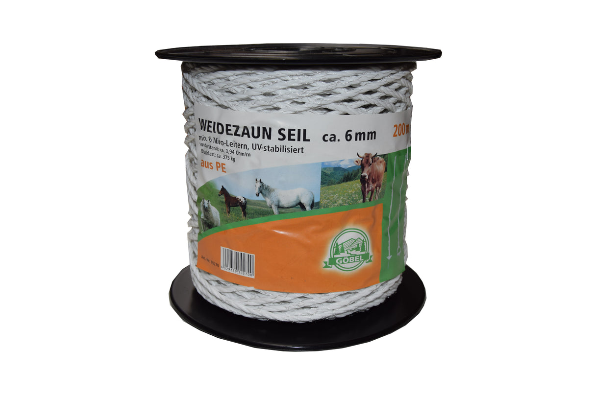 Elektroseil 200m weiß ca.6mm 6 Niro