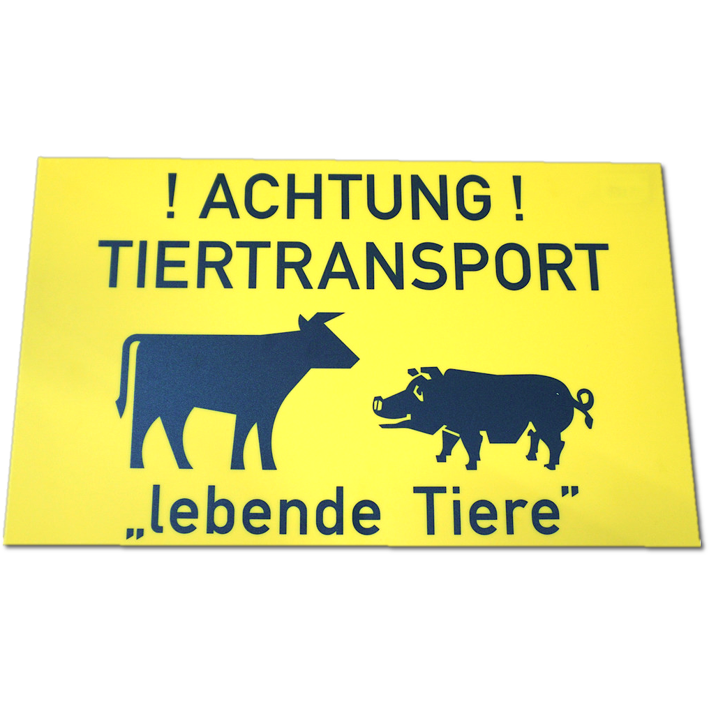 Tiertransporterschild Kunststoff